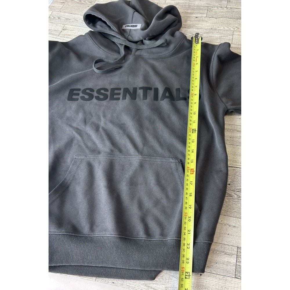 Fear of God Essentials Dark Gray Hoodie Pullover Cotton Logo Long Sleeve SMALL - Picture 7 of 11